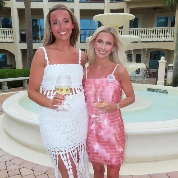 Badgley Mischka Pink Paillette Sequin Mini Cocktail Dress – Women’s Size 6 - Picture 9 of 16